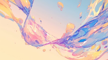 Swirling Liquid in Simple Pop Background