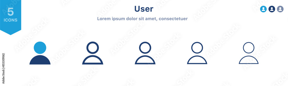 Aufkleber User icon set. Profile avatar flat icon in circle ; login user account sign button