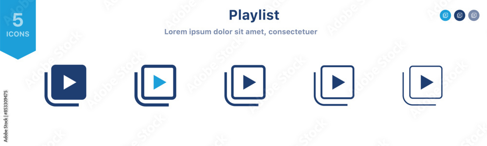Leinwandbilder playlist icon vector. watch later app sign ; save videos icon - play button icon vector set. play vi