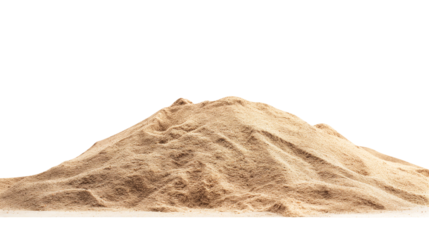 Desert sand pile, dune isolated on transparent white background, clipping path
