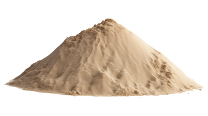 Desert sand pile, dune isolated on transparent white background, clipping path