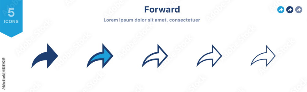 Fototapete share icon set. share arrow icon symbol ; social media share vector icon ; reply send forward icons
