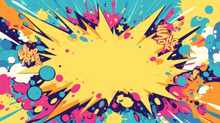 Colorful Splash Pop Art Frame Background