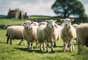 Obraz premium Nature Wool Farm Animal Herd Grass