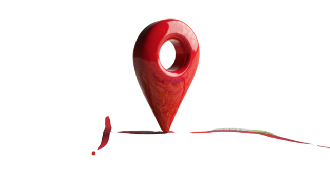 Location pin, target on white background