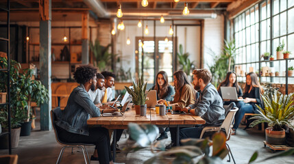 Naklejka premium Investor Presentation: Business Team Sharing Financial Strategies