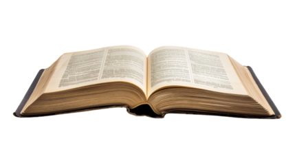 Open book on white background