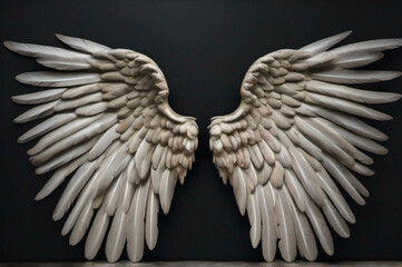 Fototapeta premium Alas con plumas blancas, generative ai