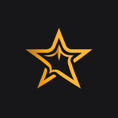Obraz premium Sleek star icon, simple lines, high contrast, clean and elegant design, suitable for ratings