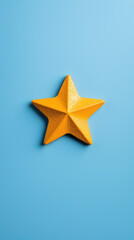 Obraz premium A yellow star is on a blue background