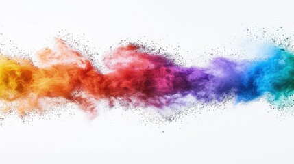 Obraz premium Colorful powder explosion with a rainbow spectrum on a white background