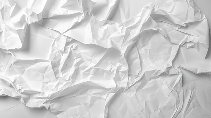 Obraz premium Crumpled paper texture with soft shadows and white background