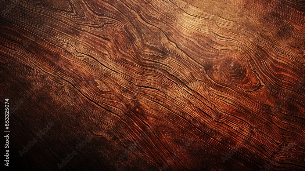 Poster smooth wooden surface with rich brown texture and subtle grain patterns