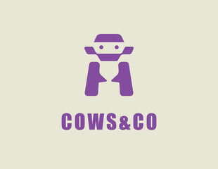 Cow symbol vector logo