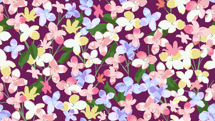 Watercolor Floral gentle bright tiny flowers pattern. Could be used For Dress, wallpapers, print, gift wrap and scrapbooking.