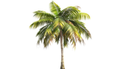 Palm coconut tree , summer concept on white background 