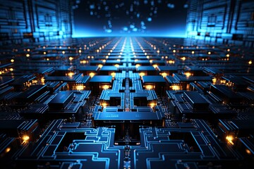 Obraz premium Digital Transformation, System Engineering and Programming Abstract Background AI Generated Illustration