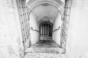 Stairwell in Lindisfarne Castle on Holy Island.