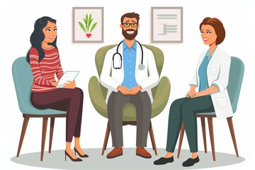 Obraz premium Couple and Family Counseling with Adoption and Psychotherapy Concept