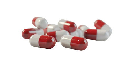Capsule, pills on white background