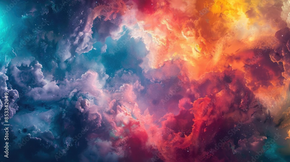 Wall mural abstract background - colorful clouds in space