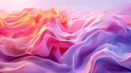 Obraz premium Abstract 3D Background - Pink, Purple, Yellow, and Orange Waves