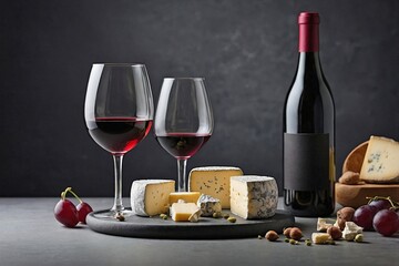 Cheese with Glass of Wine