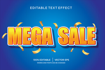 editable MEGA SALE text effect with modern style