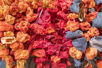 Turkish dried red peppers. Turkey, Nazilli.
