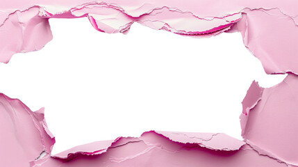 Pink paper sticker on white background