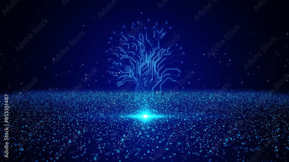 Poster digital optical fiber sci-fi wave network flow particles, hi-tech mesh big data speed background. ab