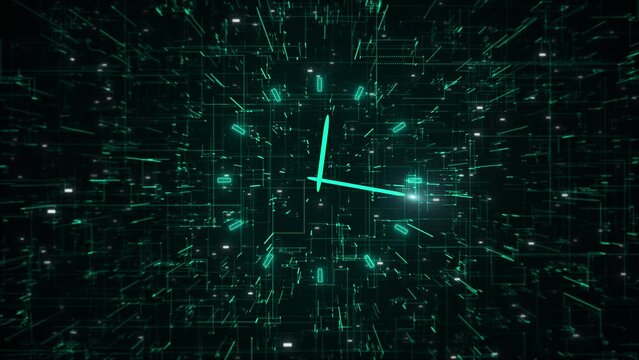 Time Digital number timer and countdown technology circle Timer countdown. Cyber technology. Shiny clockwork. Time Machine. Business growth currency stock timer and investment economy. alarm clock