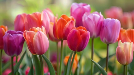Obraz premium Tulips as a symbol of hope and care for a mother with cancer