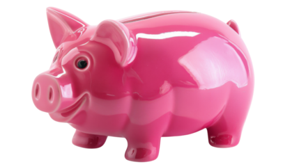 Piggy bank on white background