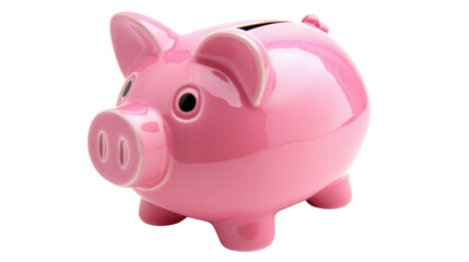 Piggy bank on white background