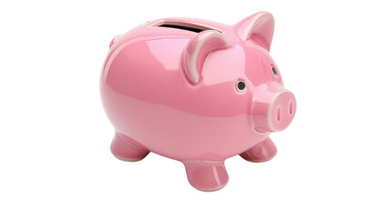 Piggy bank on white background