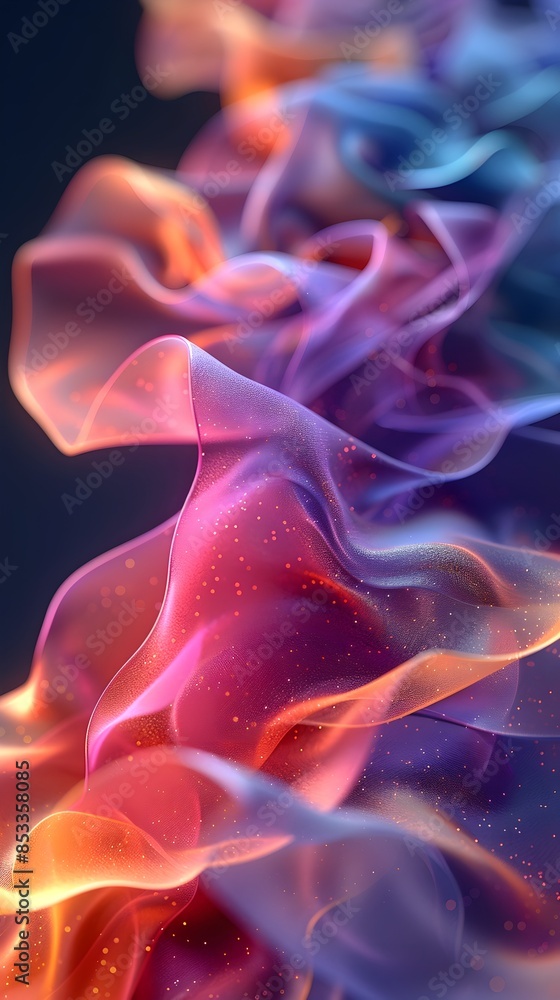 Poster captivating colorful curved abstract lines background with dynamic ethereal wisps