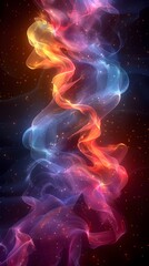 Fototapeta premium Captivating Abstract Colorful Flowing Lines Background with Prismatic Holographic Shimmering