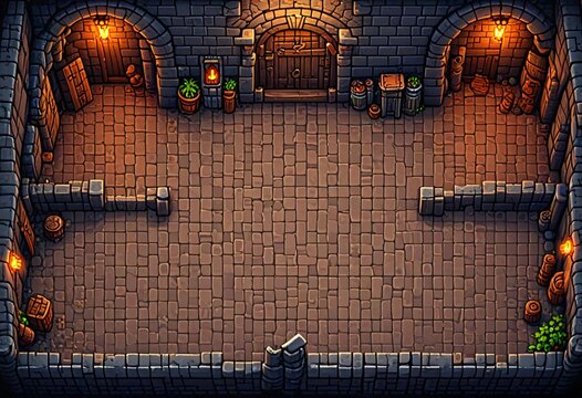 asset for a bit pixel platform mobile game,dirt grass wood tree bush stone dungeon castle background rpg