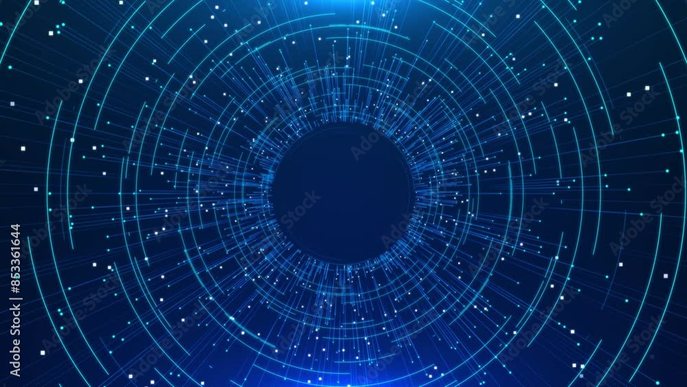 Poster cyber hud circle interfaces hi tech 3d big data digital tunnel matrix. futuristic cyberspace hi tech