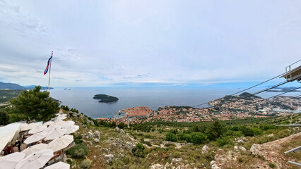 City of Dubrovnik Croatia with city walls streets and harbor