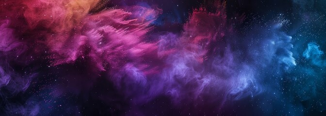 Obraz premium Abstract multicolored powder splatter background. Multicolored powder exploding