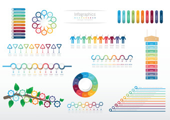 Set of Infographic 10 options design elements for your business data. Vector Illustration. Elements of this image furnished by NASA