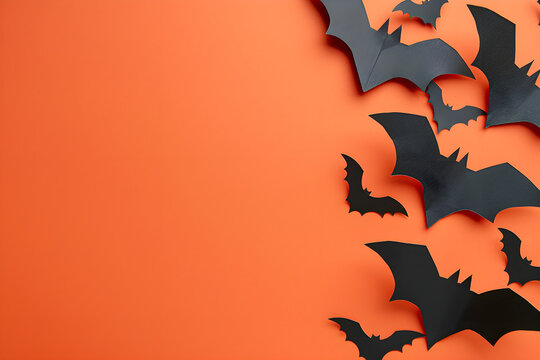 Web Banner with Halloween Cutouts: Bats and Ghosts, Empty Space
 - Powered by Adobe
