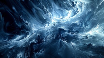 Abstract Blue Swirling Energy