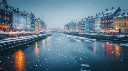 view of the old town in winter