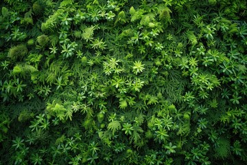 A lush green plant with many leaves and stems. The plant is full and dense, with no empty spaces - Powered by Adobe