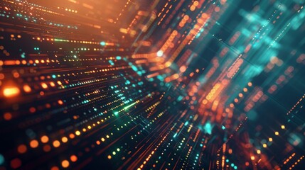 Fototapeta premium High-Tech Light Streaks in Digital Data Stream