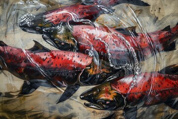 Salmon spawning 