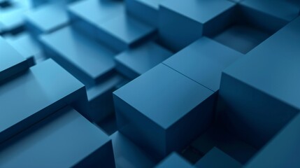 Obraz premium Blue Geometric Cubes Background